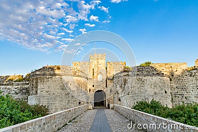 Gate dâ€™Amboise in Rhodes, Greece Stock Photo